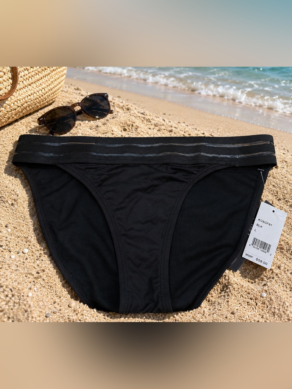 Kenneth Cole New York Black Men's Briefs with Subtle Stripe Waistband